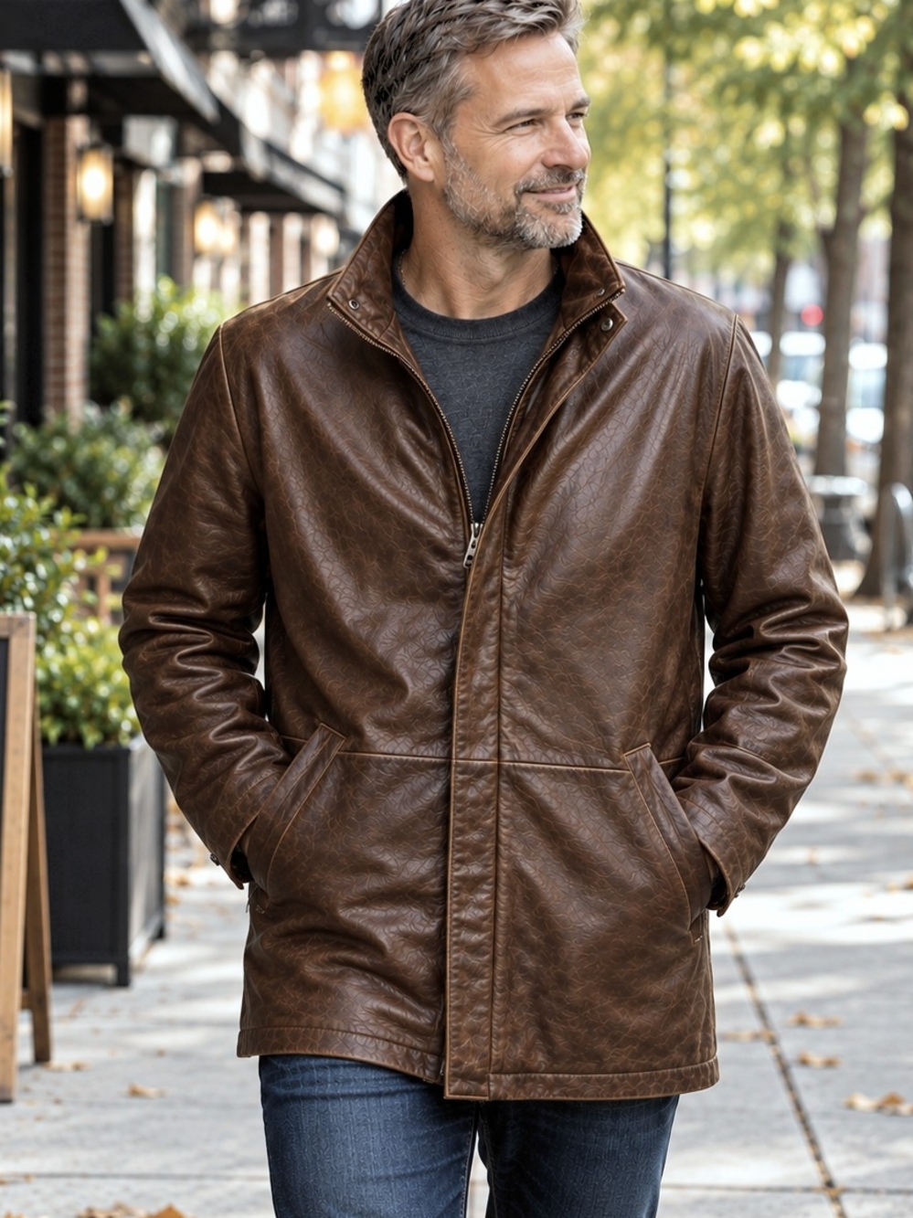 WILSONS Brown WARM LEATHER Pelle Studio THINSULATE Jacket COAT Hood Mens Size XL